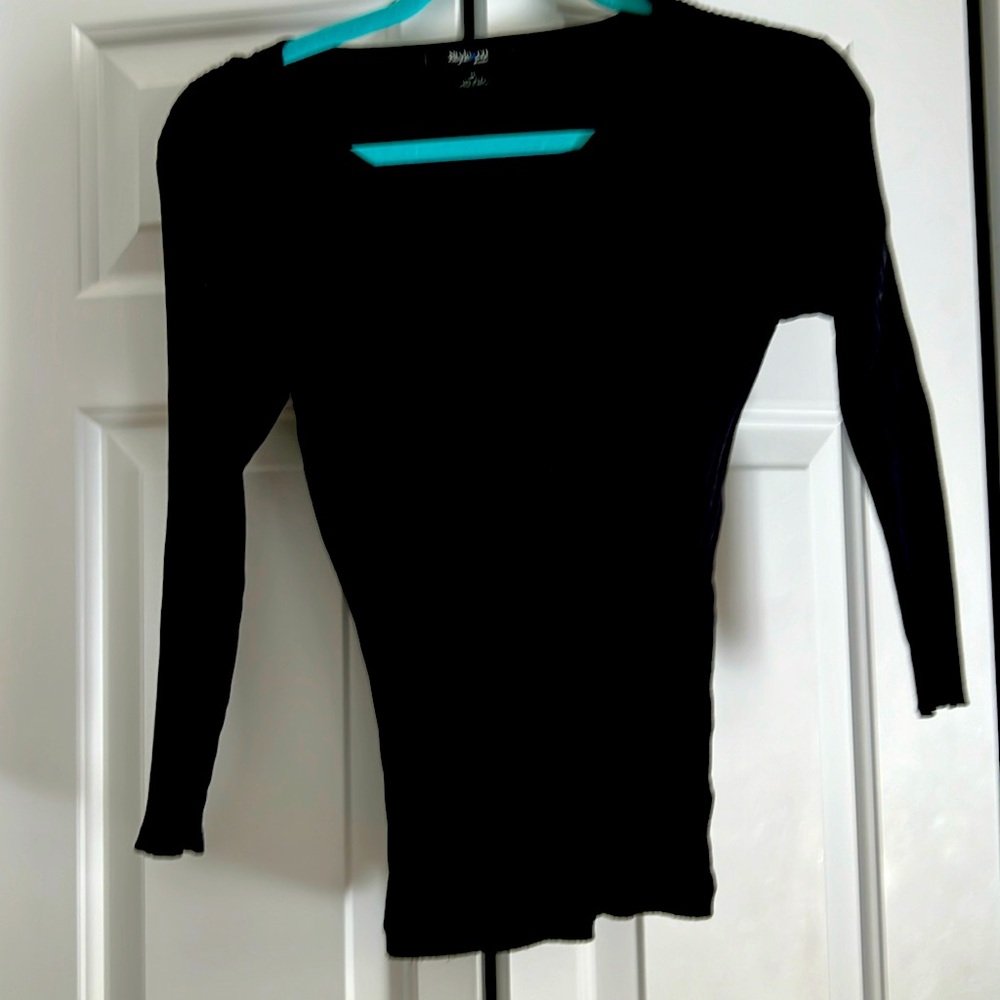 Textured black top neck